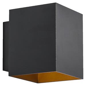 Applique da parete di design nera e oro rettangolare - Sola