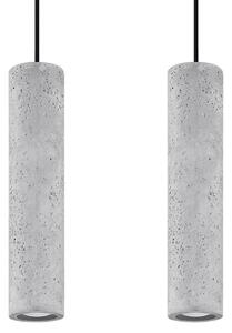 Lampada a sospensione LUVO 2 2xGU10 10W calcestruzzo 90x6x30cm Sollux Lighting