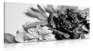 Stampa su tela – Peonie in bianco e nero
