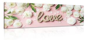 Quadro su tela – Scritta Love in stile romantico