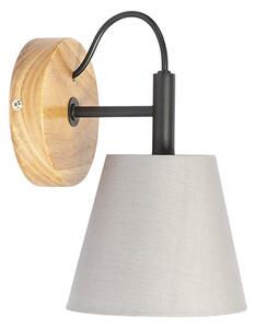 Lampada da parete rustica in legno con grigio - Cupy
