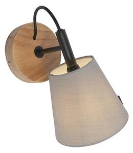 Lampada da parete rustica in legno con grigio - Cupy