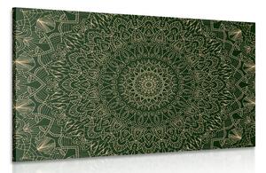 Stampa su tela – Mandala decorativa dettagliata in verde