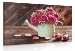 Stampa su tela – Rose in annaffiatoio