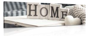 Stampa su tela – Con scritta Home e natura morta
