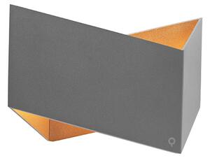 Applique da parete Fold grigio con rame
