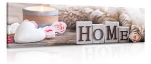 Stampa su tela – Natura morta con scritta Home
