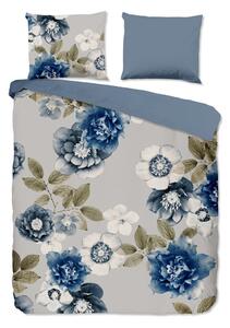 Set lenzuola letto matrimoniale in flanella blu-grigia 200x220 cm Gabin - Good Morning