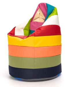 Pouf poltrona sacco l patchwork design in ecopelle