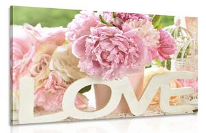 Stampa su tela – Con scritta romantica Love