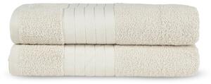 Set di 2 asciugamani in spugna di cotone beige 70x140 cm - Good Morning