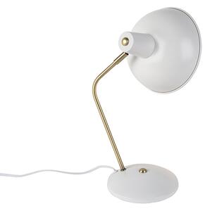 Lampada da tavolo retrò bianca con bronzo - Milou