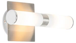 Lampada da parete moderna per bagno in acciaio IP44 2 luci - Bath