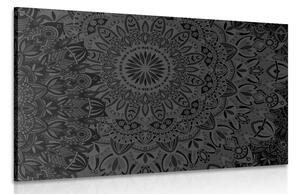 Stampa su tela – Mandala elegante in bianco e nero