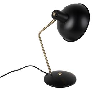 Lampada da tavolo retrò nera con bronzo - Milou