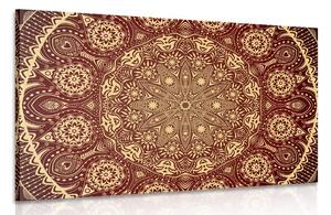 Quadro su tela – Mandala ornamentale con pizzo in bordeaux