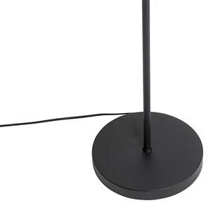 Lampada da terra di design nera con oro 2 luci - Stijn