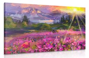 Quadro su tela – Dipinto a olio paesaggistico colorato