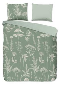 Set lenzuola letto matrimoniale verde in flanella 200x220 cm Herbs - Good Morning