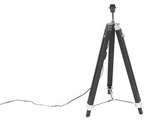 Lampada da terra nera senza paralume - Tripod