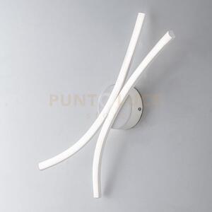 Applique in metallo e alluminio verniciato bianco con led integrato
