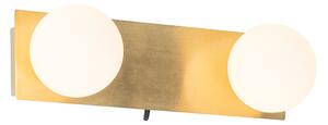 Applique da parete oro 28 cm IP44 2 luci con interruttore - Cederic