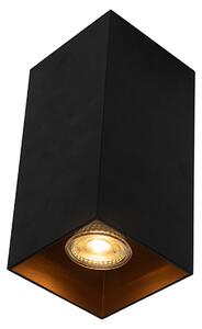Lampada da parete intelligente nera con quadrato dorato incl. 2 WiFi GU10 - Sab