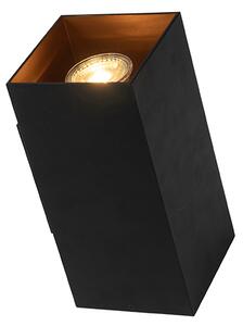 Lampada da parete intelligente nera con quadrato dorato incl. 2 WiFi GU10 - Sab