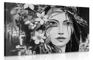 Stampa su tela – Pittura originale di una donna in bianco e nero