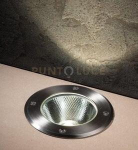 Faro a incasso calpestabile led walk acciaio tondo 12w 1400lm 3000k
