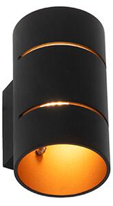 Applique moderna nera con interno dorato - Pia