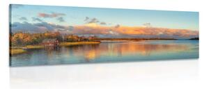 Quadro su tela – Tramonto sul lago