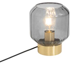Lampada da tavolo moderna in ottone con vetro fumé - Stiklo