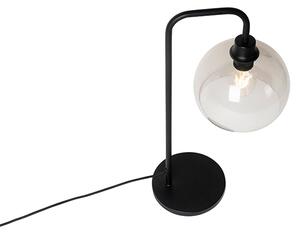 Lampada da tavolo moderna nera con paralume fumé - Maly