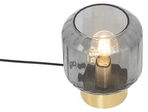 Lampada da tavolo moderna in ottone con vetro fumé - Stiklo