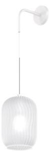 Applique regolabile bianco 1 luce vetro bianco fog 1181bi-a-bf