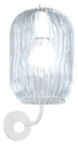 Applique bianco 1 luce vetro blu 1181bi-at-bl