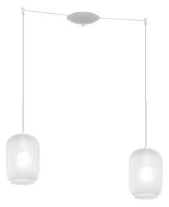 Sospensione bianco 2 luci spostabile vetri bianco fog 1181bi-s2 s-bf