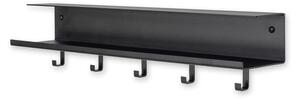 Attaccapanni da parete nero in metallo con scaffale 50 cm Easy – Spinder Design