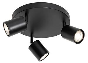 Plafoniera moderna nera regolabile rotonda 3 luci - Java