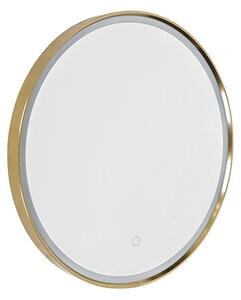 Specchio da bagno rame 50 cm con LED dimmerabile a 3 livelli con touch rotondo - Miral