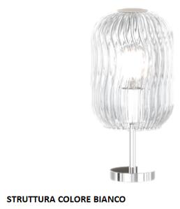 Lumetto bianco 1 luce vetro trasparente 1181bi-p-tr