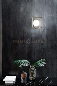 Cube applique in metallo verniciato oro diffusore sferico attacco g9