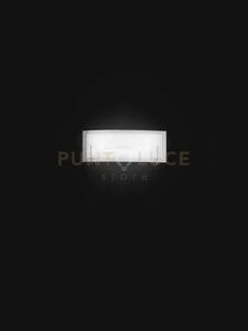 Overlap applique led 12w 1008lm 3000k in vetro bianco e satinato fi