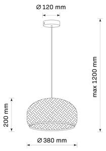 Lampadario a sospensione con filo KORFU 1xE27/20W/230V diametro 38 cm bambù