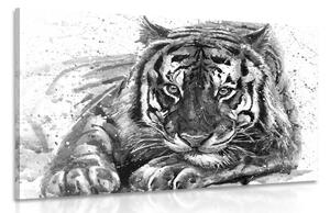 Stampa su tela – Predatore degli animali in bianco e nero