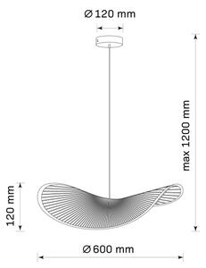Lampadario a sospensione con filo CAPRI 1xE27/20W/230V diametro 60 cm bambù