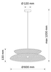 Lampadario a sospensione con filo BALI 1xE27/20W/230V diametro 60 cm bambù