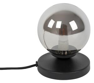 Lampada da tavolo moderna nera con vetro fumé - Athens