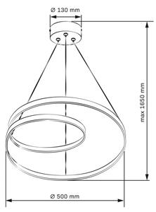 Lampadario LED a sospensione con filo ZEFIRA LED/40W/230V 4000K diametro 50 cm cromo